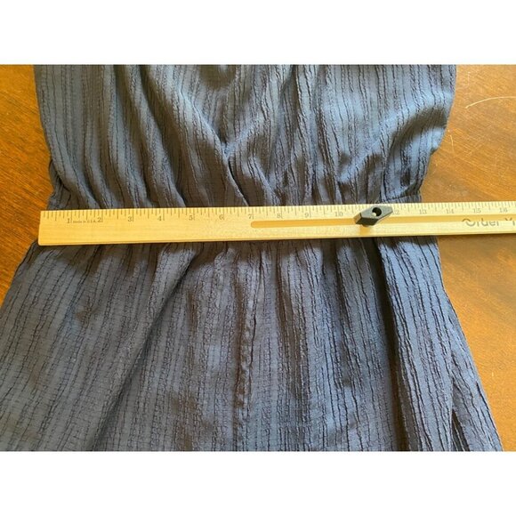 MittoShop Womens Off-Shoulder Jumpsuit L Navy Blue wide Leg Polyester Rayon - Picture 8 of 16